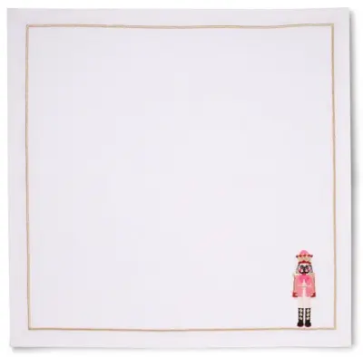 Vondels servet nutcracker 45x45cm wit 2 stuks - afbeelding 8