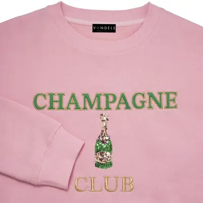 Vondels sweater champagne club s/m 65cm lichtroze - afbeelding 1
