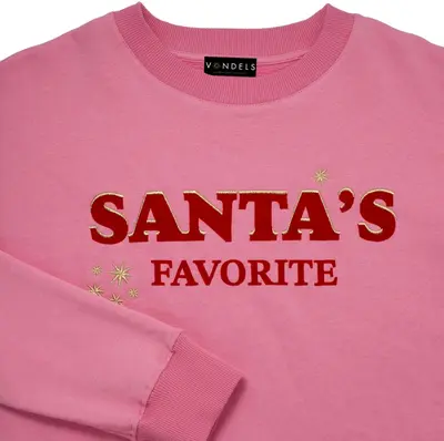 Vondels sweater santa's favorite l/xl 67cm roze - afbeelding 1