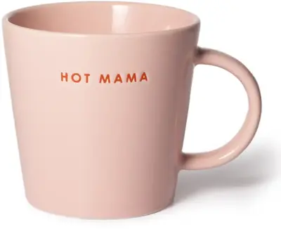 Vondels theekop keramiek hot mama 10x11cm roze  - afbeelding 1