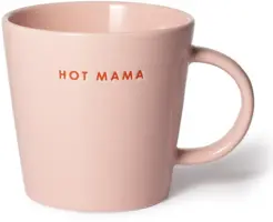 Vondels theekop keramiek hot mama 10x11cm roze  - afbeelding 1