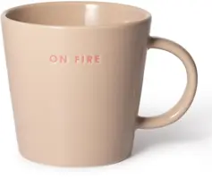 Vondels theekop keramiek on fire 10x11cm beige  - afbeelding 1