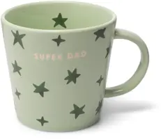 Vondels theekop keramiek super dad stars 10x11cm light green  - afbeelding 1