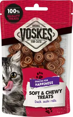 Voskes kattensnack Sushi Rolls eend 60g