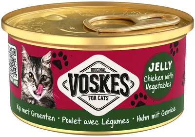 Voskes kattenvoer in gelei kip & groenten 85g