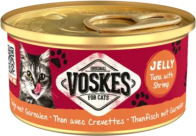 Voskes kattenvoer in gelei tonijn & garnalen 85g