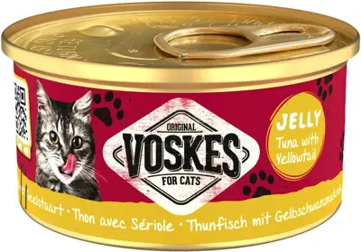 Voskes kattenvoer in gelei tonijn & geelstaart 85g