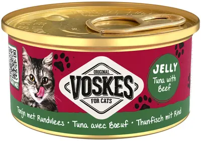 Voskes kattenvoer in gelei tonijn & rundvlees 85g