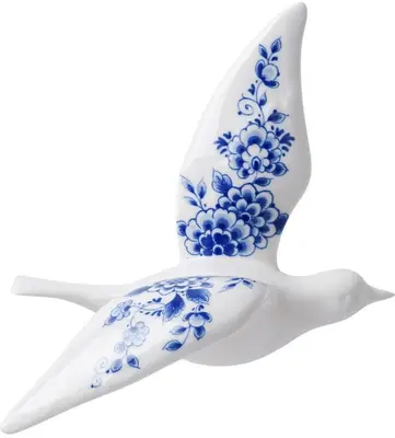 Wandvogel 2 Delfts blauw   17 cm