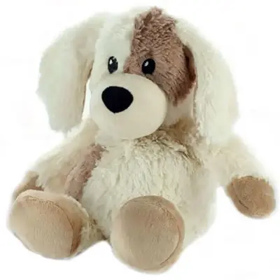 Warmies knuffel puppy 30cm wit, bruin