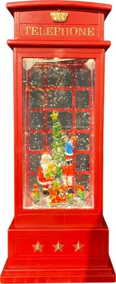 Waterlantaarn telefooncel 11x11x25cm rood - afbeelding 1