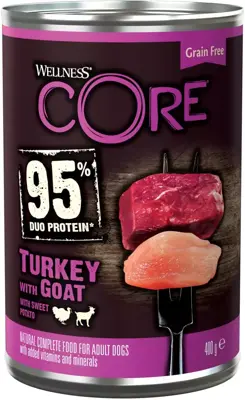 Wellness CORE hond 95% Duo Protein kalkoen & geit 400g