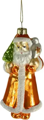Werner Voss glazen kerst ornament kerstman 13cm oranje