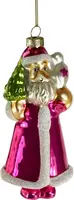 Werner Voss glazen kerst ornament kerstman 13cm roze  kopen?