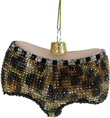 Werner Voss glazen kerst ornament shorts 7cm goud
