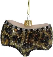 Werner Voss glazen kerst ornament shorts 7cm goud kopen?