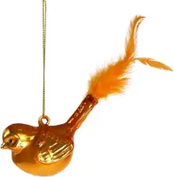 Werner Voss glazen kerst ornament vogel 8cm oranje  kopen?