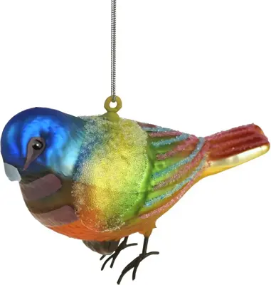 Werner Voss glazen kerst ornament vogel lori 9cm multi