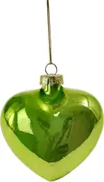 Werner Voss glazen kerstbal hartje 8cm groen  kopen?