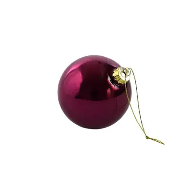 Werner Voss glazen kerstbal pearly 8cm paars