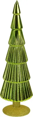 Werner Voss kerstfiguur glas kerstboom 9.5x9.5x34cm groen