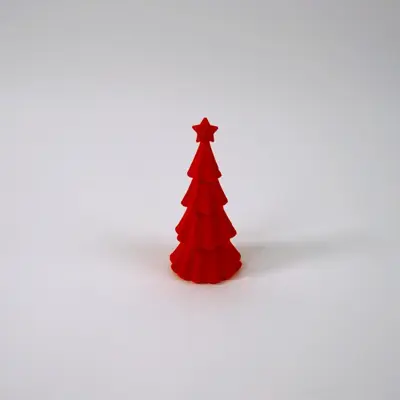 Werner Voss kerstfiguur kunststof kerstboom met ster 13x13x29cm rood