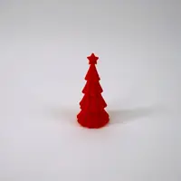 Werner Voss kerstfiguur kunststof kerstboom met ster 13x13x29cm rood kopen?