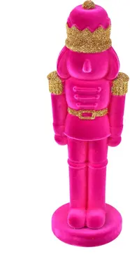 Werner Voss kerstfiguur kunststof notenkraker 15x16x50cm magenta
