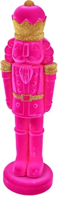 Werner Voss kerstfiguur kunststof notenkraker 22x24x80cm magenta