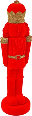 Werner Voss kerstfiguur kunststof notenkraker 22x24x80cm rood