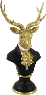 Werner Voss kerstfiguur polyresin hert 28.5x18.5x53cm zwart