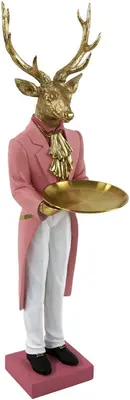 Werner Voss kerstfiguur polyresin hert 34x19.5x99cm roze