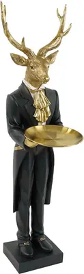 Werner Voss kerstfiguur polyresin hert 34x19.5x99cm zwart