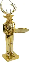 Werner Voss kerstfiguur polyresin hert met dienblad 39x36x100cm goud kopen?