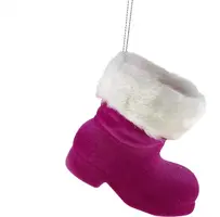 Werner Voss kunststof kerst ornament laars 9cm magenta kopen?