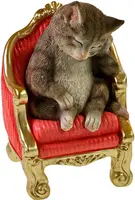 Werner Voss ornament polyresin kat op stoel 13x11.5x20cm multi kopen?