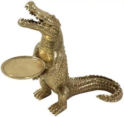 Werner Voss ornament polyresin krokodil morty 60x32x53cm goud