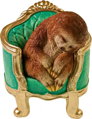 Werner Voss ornament polyresin luiaard op stoel 14.5x12x17cm multi