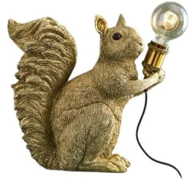 Werner Voss tafellamp polyresin eekhoorn 34.5x17x34cm goud - afbeelding 1