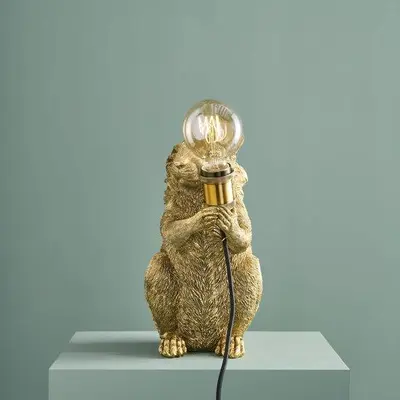 Werner Voss tafellamp polyresin eekhoorn 34.5x17x34cm goud - afbeelding 8