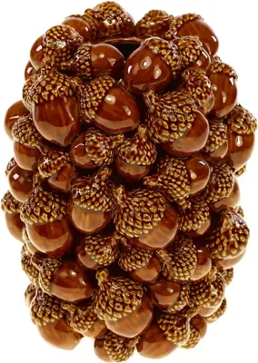 Werner Voss vaas keramiek eikels 19x27cm bruin