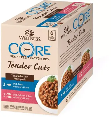 Wet tender cuts tuna sel 6p 85g