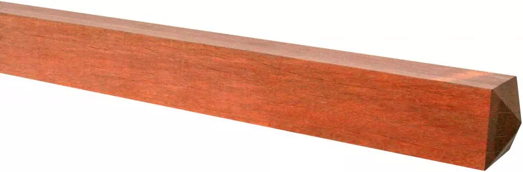 Woodvision azobé (hardhout vierkante paal geschaafd 12x12x300 cm onbehandeld - afbeelding 1