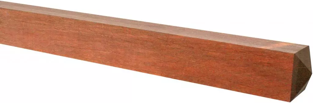 Woodvision azobé (hardhout vierkante paal geschaafd 12x12x300 cm onbehandeld - afbeelding 2