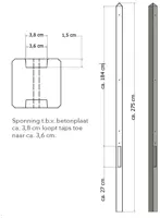 Woodvision betonpaal met diamantkop ongecoat 8,5x8,5x275cm grijs kopen?