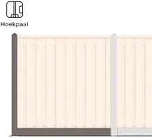 Woodvision betonschutting hoekset ongecoat antraciet voor tuinscherm 180x180 cm - afbeelding 1