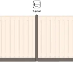 Woodvision betonschutting t-paal set gecoat antraciet voor tuinscherm 180x180 cm - afbeelding 1