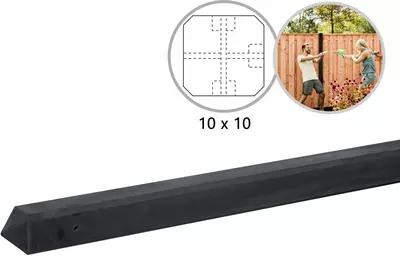 Woodvision betonschutting t-paal set ongecoat antraciet voor tuinscherm 180x180 cm - afbeelding 2