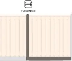 Woodvision betonschutting tussenset ongecoat antraciet voor tuinscherm 180x180 cm - afbeelding 1