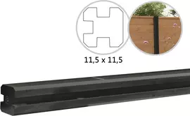 Woodvision betowood t-paal 11,5x11,5x277 cm antraciet gecoat - afbeelding 1